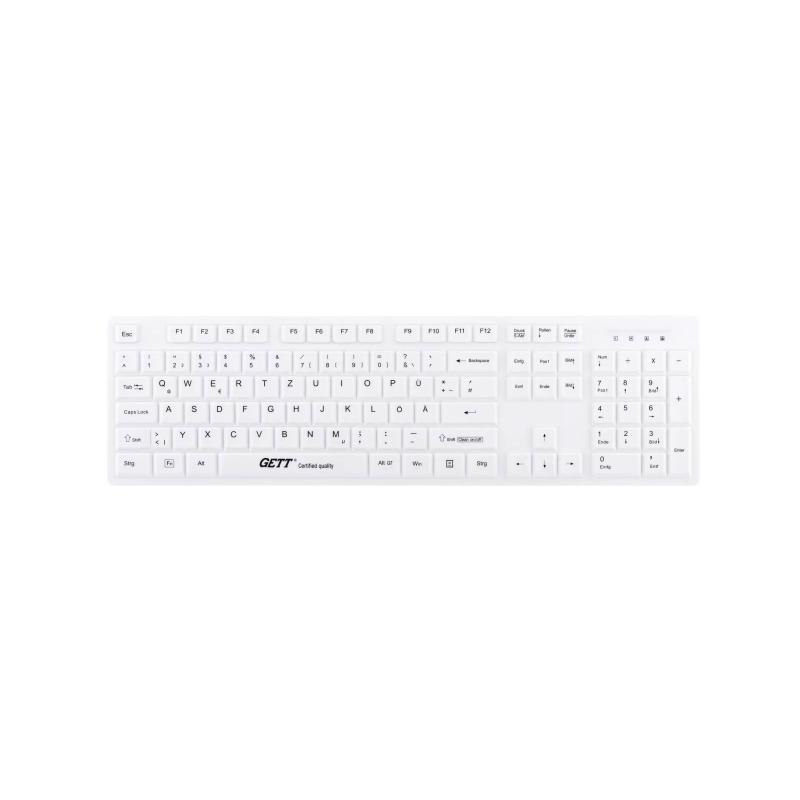 Tastatur GCQ Cleantype®  Easy Protect TKG-105-GCQ-IP68-KGEH-WHITE-USB-DE IP68