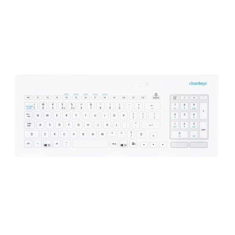 Tastatur Cleankeys CK5  TKR-098-TOUCH-KGEH-VESA-WHITE-USB-DE IP65 front