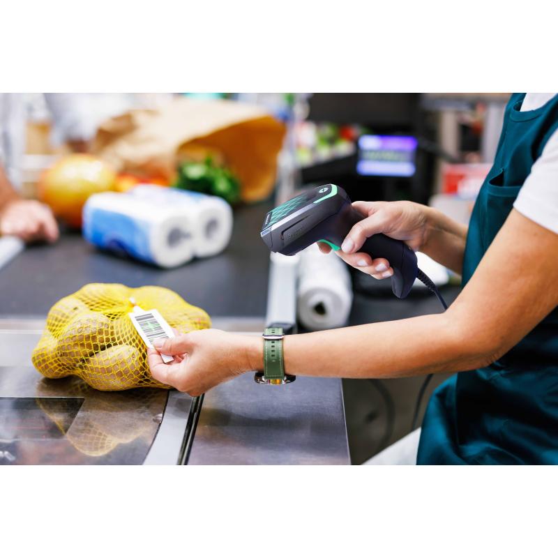 Datalogic GD4620 with Presentation Base, 2D, HD, USB, Kit (USB), schwarz