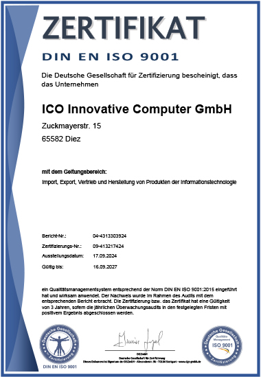 Zertifizierung DIN EN ISO 9001:2015